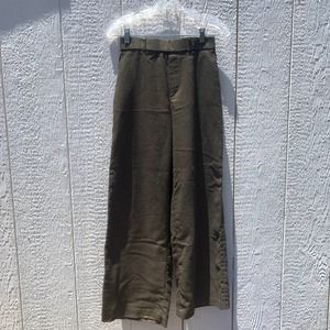 Uniqlo black and yellow houndstooth wide leg dress pants elastic back size XS